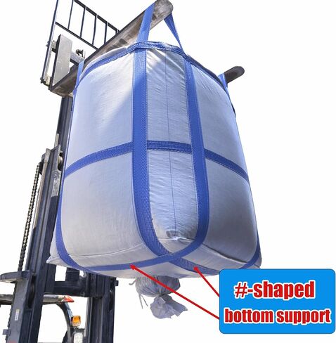 8Pack FIBC Bulk Bag,2 Ton Bag, 35.4" L x 35.4" W x 43.3" H,4400lbs SWL Safty Factor 3:1,Woven Polypropylene Bags,Duffle Top #-Shaped Spout Bottom in Saudi Arabia