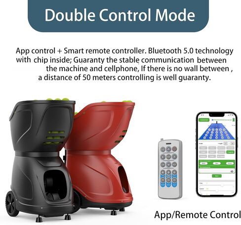 Automatic Ball Machine with Remote Control, Adjustable Speed,Portable and Programmable Training Equipment for Tennis and Padel (Black) in Kuwait