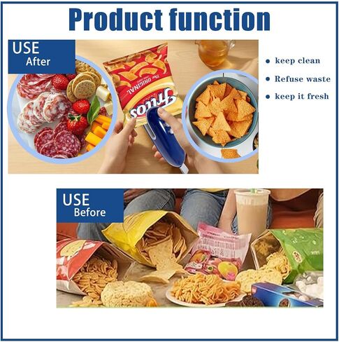 2in1Mini Bag Sealer, Mini Bag Sealer with Cutter and Magnet,Portable Chip Bag Resealer for Food Storage. A Great Helper for Kitchen Organization and Outdoor Camping in Kuwait