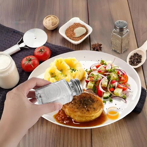 MDLUU Small Clear Glass Salt and Pepper Shakers Set, Spice Dispensers with Stainless Steel Lids for Kitchen, Dining Table, 2 Pcs (Sunflower) in Kuwait