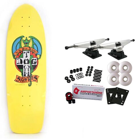 Dogtown Old School Skateboard Complete OG Red Dog 70's Rider Yellow 9" x 30.57" in Kuwait