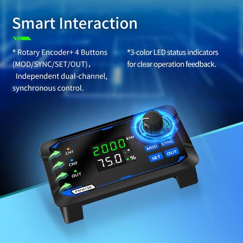 PWM150 مولد إشارة ثنائي القناة لمحرك سيرفو نبض موجة مربعة مع مرحلة تردد قابلة للتعديل ودورة العمل in Kuwait
