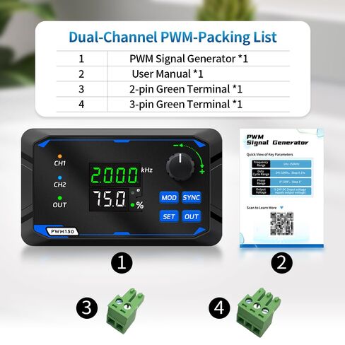 PWM150 مولد إشارة ثنائي القناة لمحرك سيرفو نبض موجة مربعة مع مرحلة تردد قابلة للتعديل ودورة العمل in Kuwait