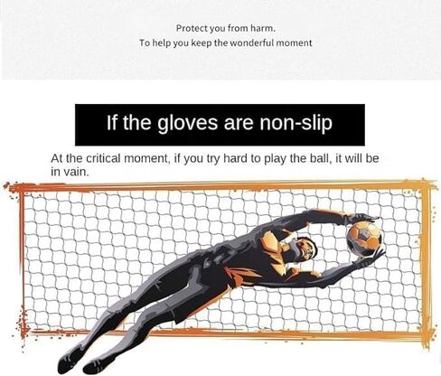PLbSe Histarstore5 Soccer Goalkeeper Gloves Goalie Training Gloves Strong Grip Anti-Slip and Breathable for Adults and Children (Black Orange,9) in Kuwait