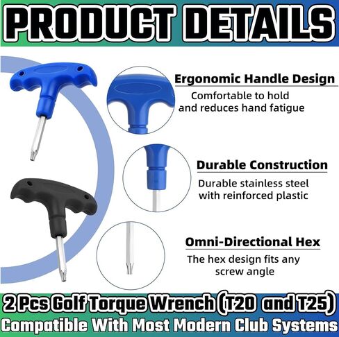 2 Pcs Golf Wrench Tool (T20 and T25) Golf Driver Tool Golf Accessories For Taylormade Adams RBZ Callaway Cobra Weights Driver Fairway Golf Club Wrenches Tools Shaft Adapter Sleeve in Saudi Arabia