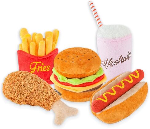 P.L.A.Y. Classic American Food Plush Toys for Dogs - Hot Dogs, Fried Chicken, French Fries, Milkshakes and More in Kuwait