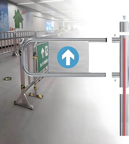 باب أمان Way REVOLVING، بوابة أمان متأرجحة محملة بنابض من الفولاذ المقاوم للصدأ، أو محلات السوبر ماركت، والمستودعات (يسار 60 × 100 سم) in Kuwait