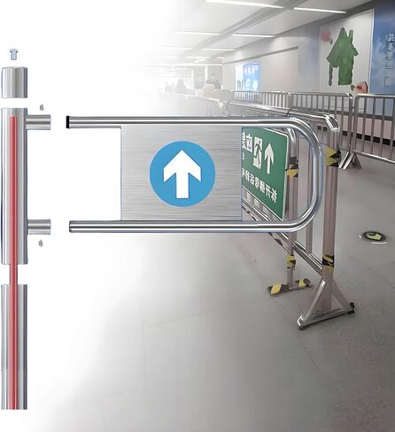 باب أمان Way REVOLVING، بوابة أمان متأرجحة محملة بنابض من الفولاذ المقاوم للصدأ، أو محلات السوبر ماركت، والمستودعات (يسار 60 × 100 سم) in Kuwait