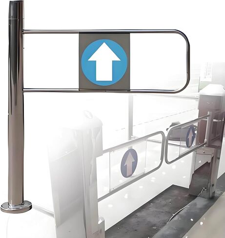 100CM Tall Supermarket Entrance Cashier Counter Barrier, Spring-Loaded Safety Swing Gate with Post Mount, Opens 90 Degrees Inlet (Right 65×100cm) in Kuwait
