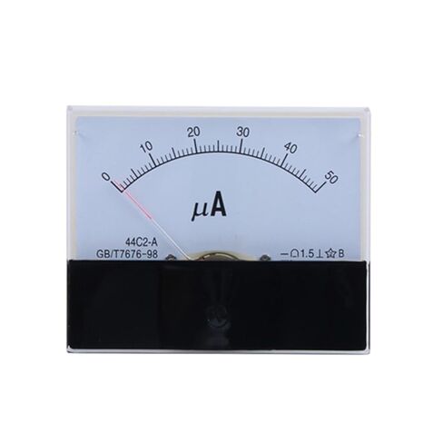 1 قطعة 44C2-A 0-50uA 100uA 500uA مؤشر نوع مايكرو مقياس الأمبير فئة 1.5 التناظرية مقياس التيار الكهربائي عداد لوحة (500UA) in Kuwait