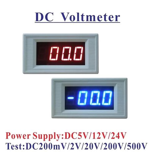 1 قطعة YB5135A 200mV 2V 20V 200V 500V الفولتميتر مقياس الجهد قياس الجهد السلبي الإيجابي الفولتميتر فولت مراقب اختبار (أزرق، DC200mV، مصدر الطاقة DC12V) in Kuwait