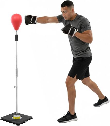 Punching Bag with Suction Cup Base Height Adjustable 138-160cm | Heavy Duty Boxing Bag for Adults Kids Home Gym Training Speed Bag in Kuwait