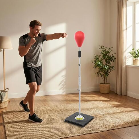 Punching Bag with Suction Cup Base Height Adjustable 138-160cm | Heavy Duty Boxing Bag for Adults Kids Home Gym Training Speed Bag in Kuwait