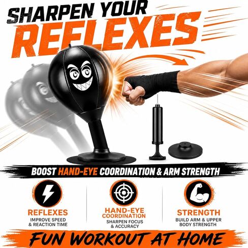 Desktop Punching Bag with Upgraded 75KG Suction Base for Fast Portable Fun | Easy Setup | Daily Exercise | Soft Comfortable PU Boxing | Ultimate Stress Relief Pick | Fun Desk Punch Gift For All Ages in Kuwait