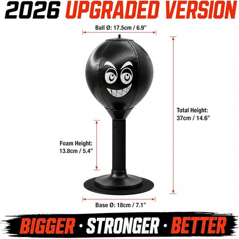 Desktop Punching Bag with Upgraded 75KG Suction Base for Fast Portable Fun | Easy Setup | Daily Exercise | Soft Comfortable PU Boxing | Ultimate Stress Relief Pick | Fun Desk Punch Gift For All Ages in Kuwait