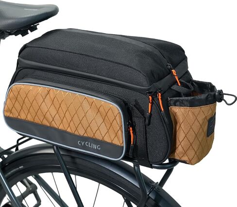 Rear Bike Rack Bag, 12L Waterproof Bike Bags for Rear Rack, Reflective Bike Ebike Saddle Trunk Bag, Bicycle Panniers Rear Storage Bag with Water Bottle Holder for MTB E Bike Commuter Travel in Kuwait