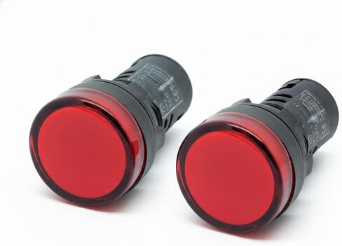 Alpinetech L22 22mm AC LED لوحة الطيار ضوء المؤشر 120V (أحمر) (عبوة من 2) in Kuwait