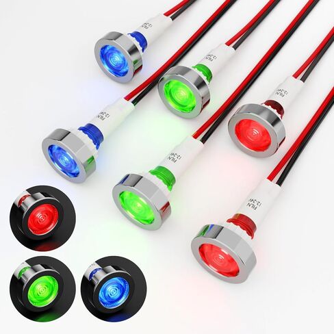 Plastic Indicator Light 10mm LED Signal Light Dash Lights Panel Indicator Light 110V Suitable For Cars Trucks Ships (10Pcs Blue Light) in Kuwait
