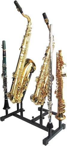 Combination Saxophone Stand,Portable Multi-Instrument Wind Stand,with Detachable FluteClarinet Holders,for Eb Alto/Bb Tenor Sax in Kuwait