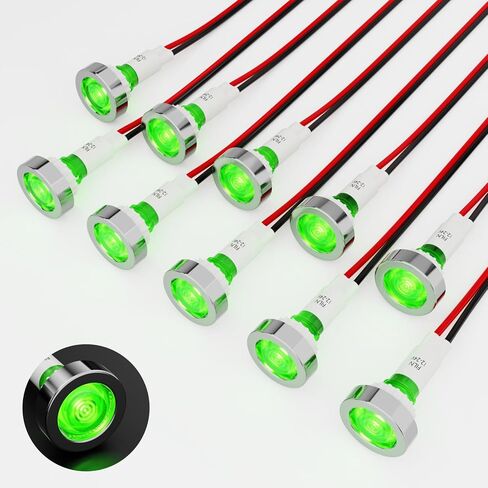 Plastic Indicator Light 10mm LED Signal Light Dash Lights Panel Indicator Light 110V Suitable For Cars Trucks Ships (10Pcs Blue Light) in Kuwait