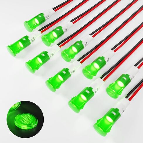 Plastic Indicator Light 10mm LED Signal Light Dash Lights Panel Indicator Light 110V Suitable For Cars Trucks Ships (10Pcs Blue Light) in Kuwait