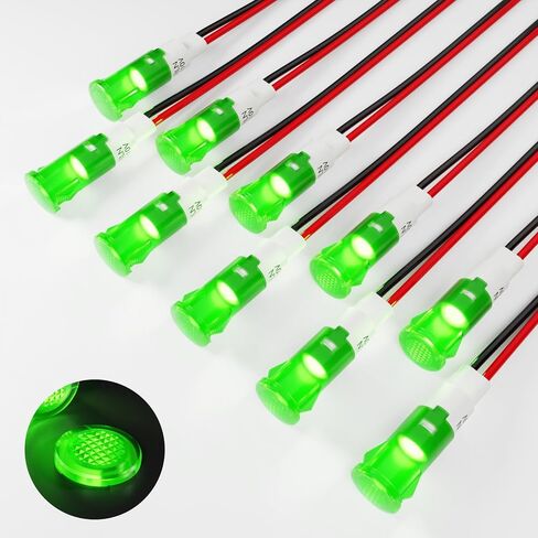 Plastic Indicator Light 10mm LED Signal Light Dash Lights Panel Indicator Light 110V Suitable For Cars Trucks Ships (10Pcs Blue Light) in Kuwait