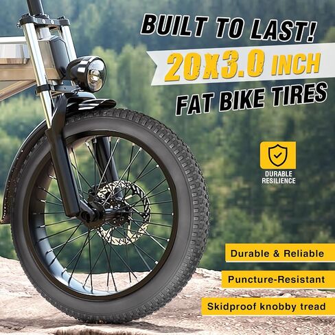 16/20x3.0 E-Bike Tire Robust Fat BikeTyre for MTB/Ebikes,Durable All-Terrain Directional Knobby Tread,Superior for Street & Trail Adventures in Kuwait