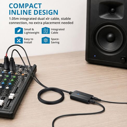 AUTOUTLET 192 كيلو هرتز محول ستيريو بصري إلى ثنائي XLR، SPDIF/Toslink إلى محول صوت تناظري ذكر XLR مع كابل مدمج بطول 3.4 قدم وكابل بصري بطول 3 أقدام لمكبرات الصوت ومكبرات الصوت التي تعمل بالطاقة in Kuwait