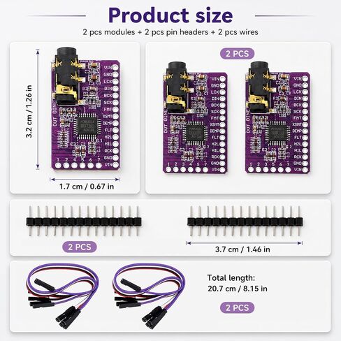 2 قطعة IIS PCM5102 PCM5102A AUX صوت ستيريو رقمي | DAC فك لوحة تركيبية لاعب وحدة الصوت الرقمية إلى محول الصوت التناظري in Kuwait