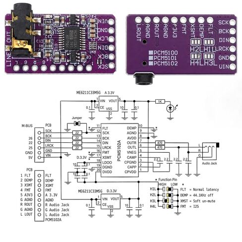 2 قطعة IIS PCM5102 PCM5102A AUX صوت ستيريو رقمي | DAC فك لوحة تركيبية لاعب وحدة الصوت الرقمية إلى محول الصوت التناظري in Kuwait