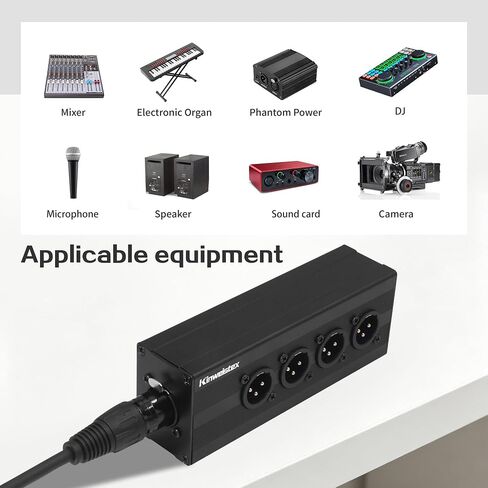 XLR 1 أنثى إلى 4 ذكر صوت Y مقسم متوازن 3-Pin XLR صندوق مقسم لخلاطات الميكروفونات in Kuwait