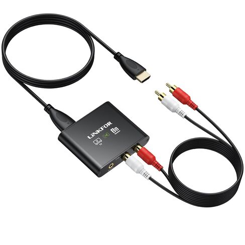مستخرج صوت LiNKFOR 192 كيلو هرتز HDMI eARC/ARC، ومحول HDMI إلى RCA ومحول 3.5 مم، يدعم الإخراج المتزامن والتحكم في مستوى الصوت عن بعد للتلفزيون (CEC)، للتلفزيون الذكي إلى مكبر الصوت، ومكبر الصوت النشط، وسماعة الرأس in Kuwait