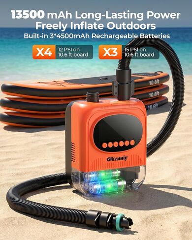 13500mAh Paddle Board Electric Pump SUP Pump for Paddleboard Air Compressor with Auto-Off Deflation Function 20PSI Rechargeab Stand-up Paddleboards Pump for Inflatables Kayaks and Boats in Kuwait