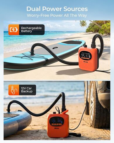 13500mAh Paddle Board Electric Pump SUP Pump for Paddleboard Air Compressor with Auto-Off Deflation Function 20PSI Rechargeab Stand-up Paddleboards Pump for Inflatables Kayaks and Boats in Kuwait