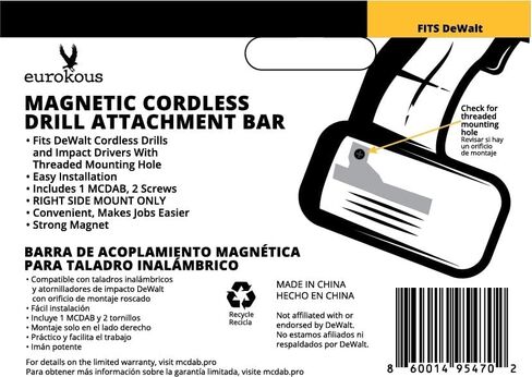 Magnetic Cordless Drill Attachment Bar (MCDAB) for DEWALT Cordless Drills and Impact Drivers in Kuwait