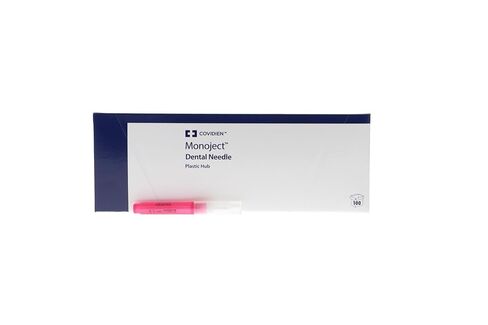 Monoject 8881400033#400 25 Gauge Long 1.25 Plastic Hub Dental Needles Red 100/Bx in Kuwait