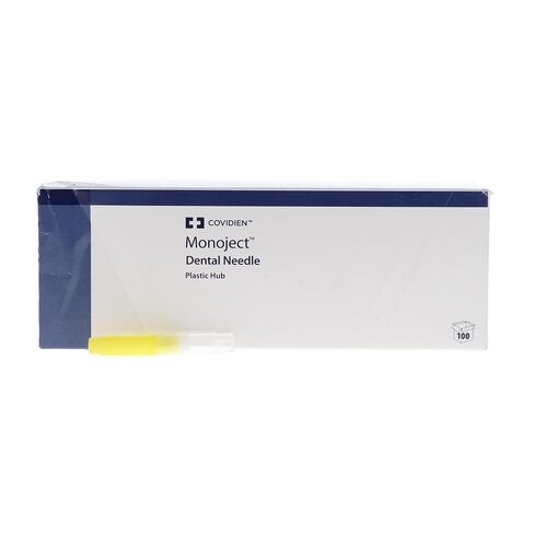 Monoject 8881400066#400 27 Gauge Short .75 Plastic Hub Needles Yellow 100/Bx in Kuwait