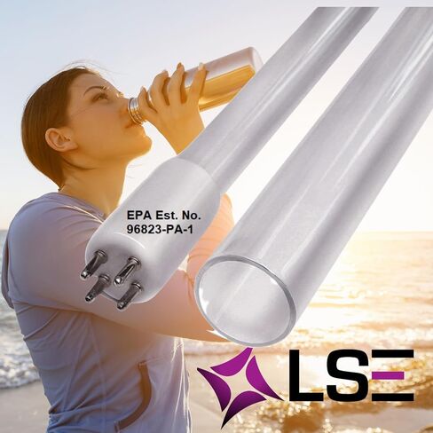 مجموعة الإضاءة LSE GUVL-600S للأشعة فوق البنفسجية وغطاء الكوارتز | بديل متوافق لـ GAUVL-10S، GAUV-10SM | لمبة UV-C عالية الإخراج | مصممة في الولايات المتحدة الأمريكية in Kuwait