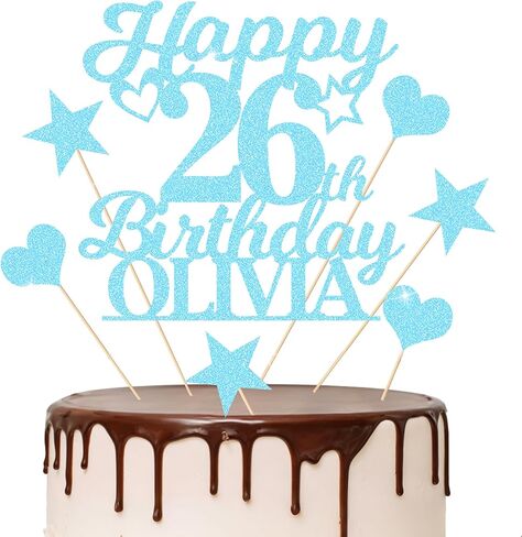 كعكة عيد ميلاد سعيد ، كعكة عيد ميلاد كعكة هدايا تتولى للنساء رجال مخصصات الكعك اللمعان مع أي اسم وعمر لزخارف الكعك الثامنة والعشرين الثلاثين 30th (الذهب) (الذهب) in Kuwait