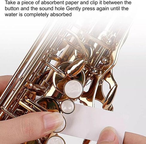 100 Pieces Sax Absorbent Paper,Anti-Sticky Absorbent Cleaner Papers Sax Paper Pad | Portable Button Drying Patches in Kuwait