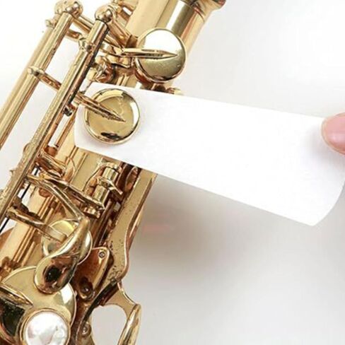 100 Pieces Sax Absorbent Paper,Anti-Sticky Absorbent Cleaner Papers Sax Paper Pad | Portable Button Drying Patches in Kuwait