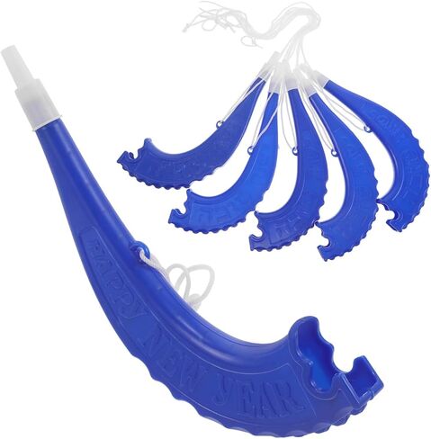 Kisangel 6Pcs Plastic Stadium Horns, 8.6 Inch Loud Noisemakers for Football Games and Sports Events, Blue Vuvuzela Trumpet Favors for Parties and Celebrations in Kuwait