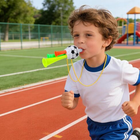 SEWACC 10pcs Small Stadium Horn, Mini Blow Air Horns Noisemaker Plastic Cheering Trumpet for Sporting Events Soccer Games Graduation School Party Favors (Random Color) in Kuwait