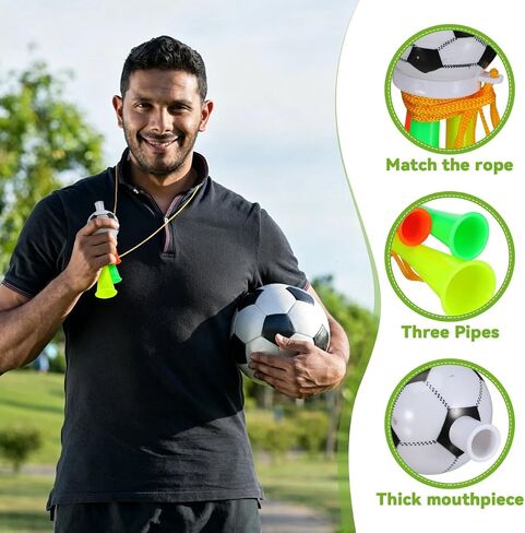 SEWACC 10pcs Small Stadium Horn, Mini Blow Air Horns Noisemaker Plastic Cheering Trumpet for Sporting Events Soccer Games Graduation School Party Favors (Random Color) in Kuwait