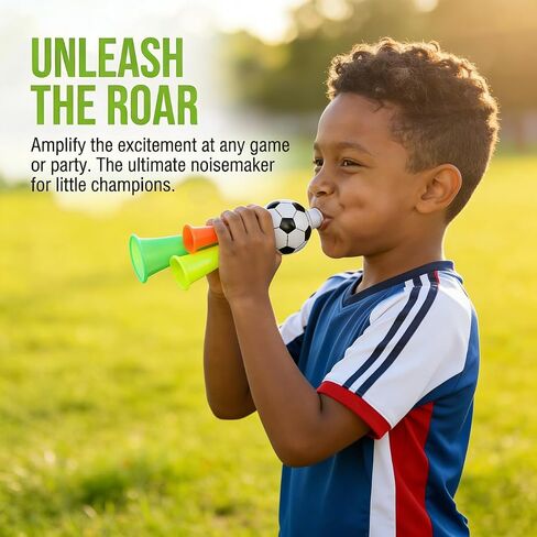 SEWACC 10pcs Small Stadium Horn, Mini Blow Air Horns Noisemaker Plastic Cheering Trumpet for Sporting Events Soccer Games Graduation School Party Favors (Random Color) in Kuwait