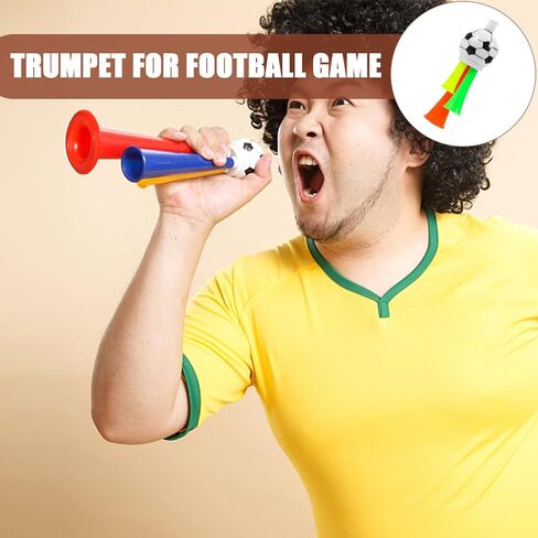 SEWACC 10pcs Small Stadium Horn, Mini Blow Air Horns Noisemaker Plastic Cheering Trumpet for Sporting Events Soccer Games Graduation School Party Favors (Random Color) in Kuwait