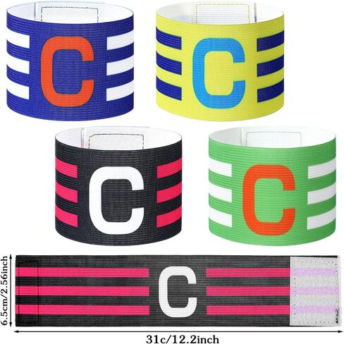 Mabor 4Pcs Soccer Captain Armband, Captain Arm Bands for Soccer | Arm Bands Football for Adults Youth Rugby Basketball Baseball Volleyball Teams, Colored in Kuwait