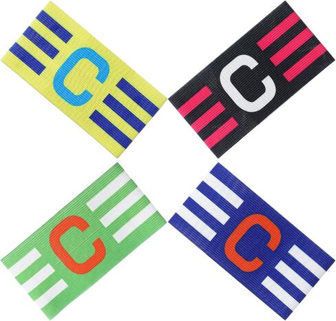 Mabor 4Pcs Soccer Captain Armband, Captain Arm Bands for Soccer | Arm Bands Football for Adults Youth Rugby Basketball Baseball Volleyball Teams, Colored in Kuwait