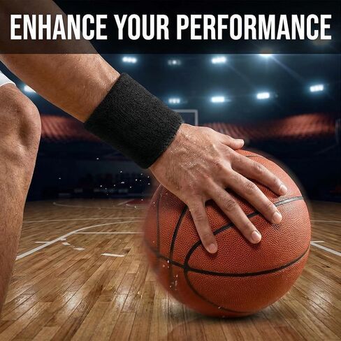 8 Pcs Sports Wrist Sweat Band for Men & Women， Absorbent Wristbands Tennis Sweat Bands, Elastic Wrist Bands for Basketball Tennis Football Gym Running Working Out in Kuwait