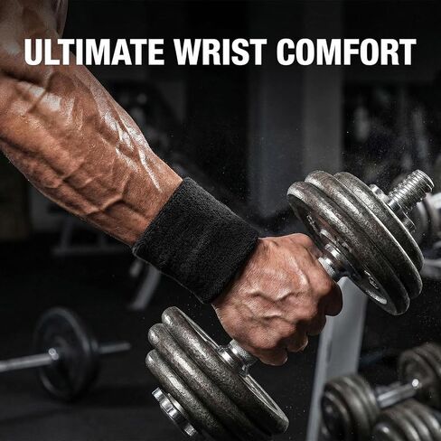 8 Pcs Sports Wrist Sweat Band for Men & Women， Absorbent Wristbands Tennis Sweat Bands, Elastic Wrist Bands for Basketball Tennis Football Gym Running Working Out in Kuwait